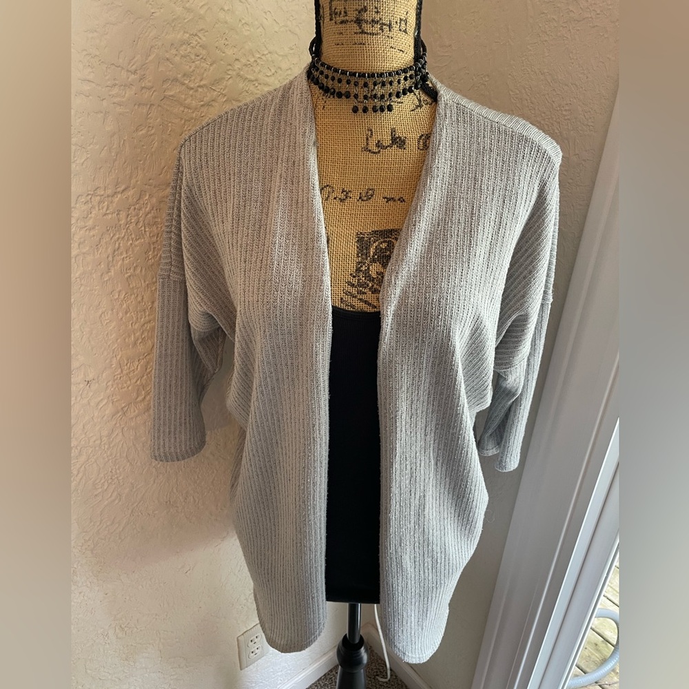 Ginger G Gray Open Cardigan Sweater